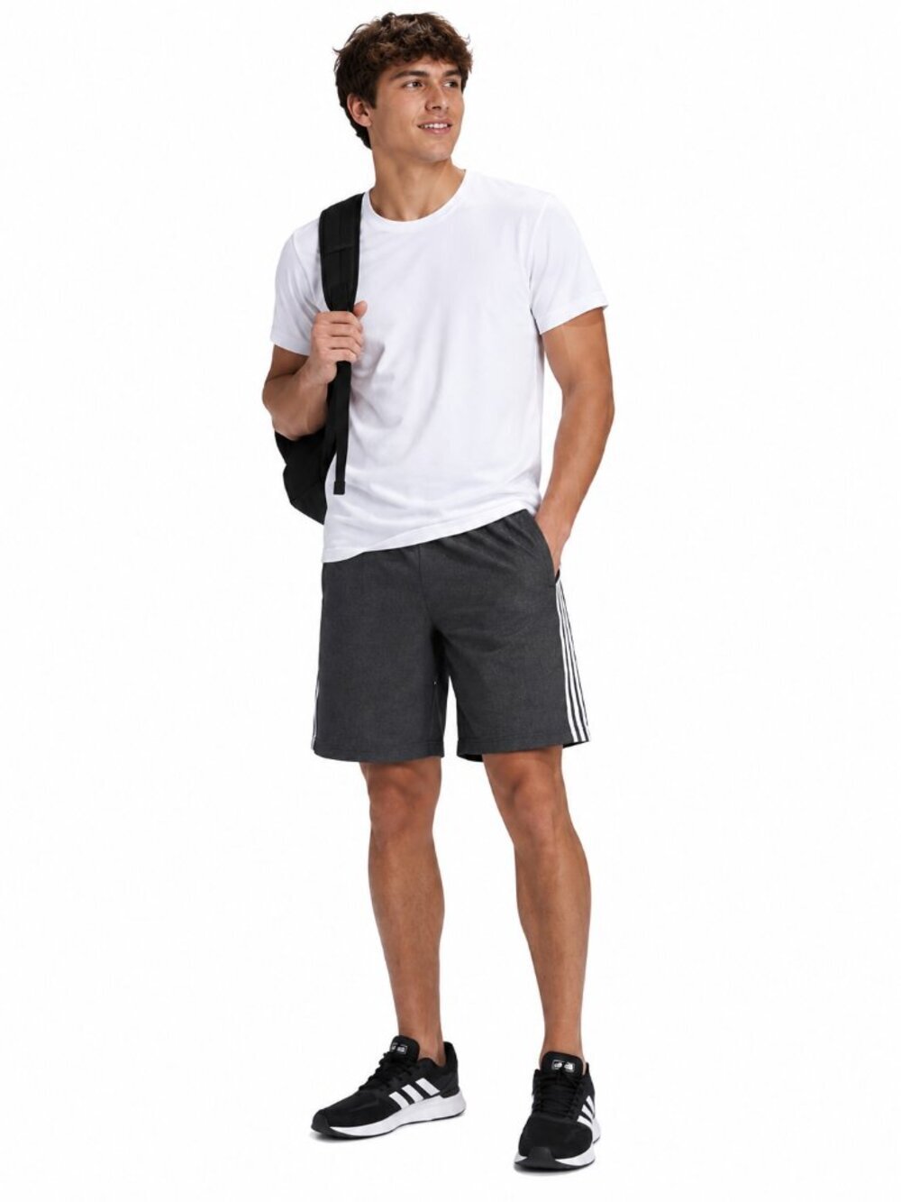 adidas Shorts Mens Small Black Heather Woven Active Workout Climalite